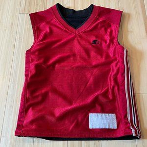 Starter Basketball Jersey Youth XXL Sleeveless Reversible Black Red Vintage